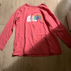 Kids peach colored Rainbow Long Sleeve Shirt
